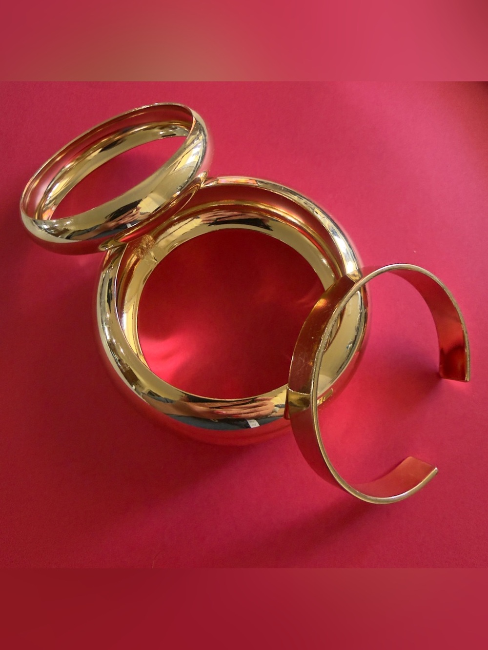 6.8cm/6cm Gold-Tone Bangle Bracelet Set - Elegant Women’s Jewelry
